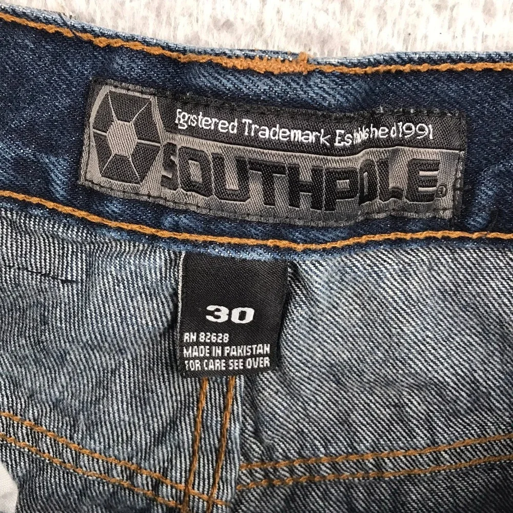 Southpole Jeans Mens 30 (29x29) Dark Wash Baggy Straight Vintage Y2K Hip Hop